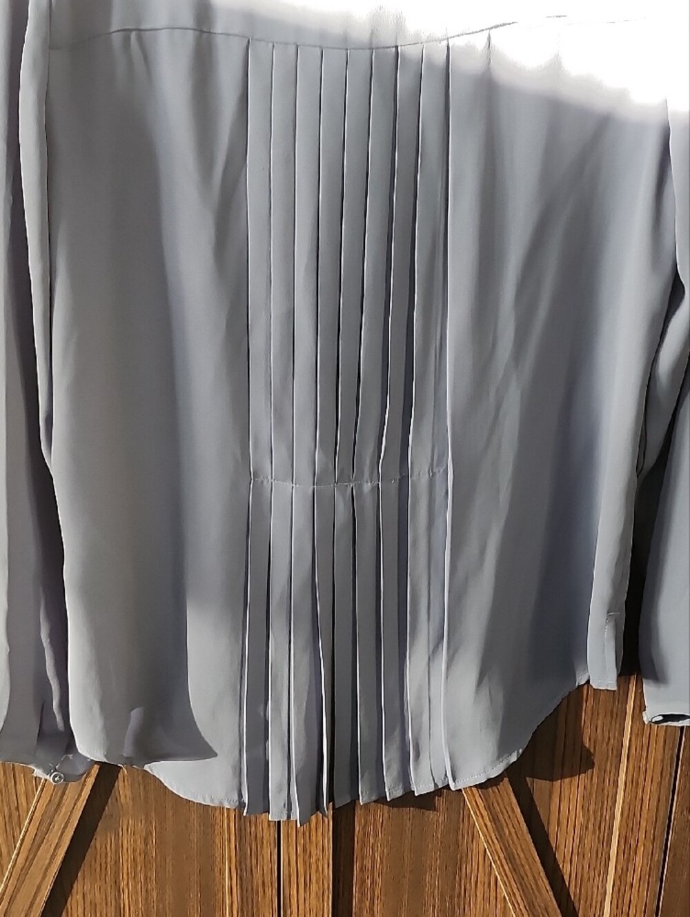 Banana Republic Light Blue Pintuck-Front Long Sleeve Blouse - Picture 5 of 12